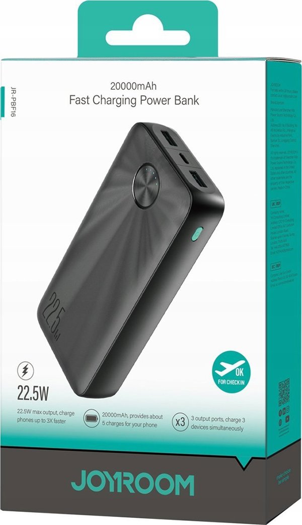 Powerbank Joyroom JR-PBF16 20000mAh Μαύρο