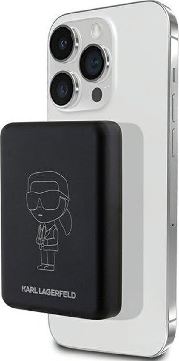 Powerbank Karl Lagerfeld Karl Lagerfeld Powerbank indukcyjny KLPBM5KIOTTGK 5000mAh czarny/black NFT Outline Ikonik MagSafe