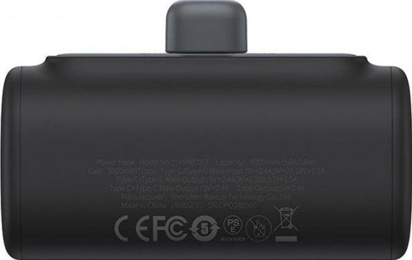 Powerbank Baseus Compact 5000mAh, 20W, USB-C (czarny)