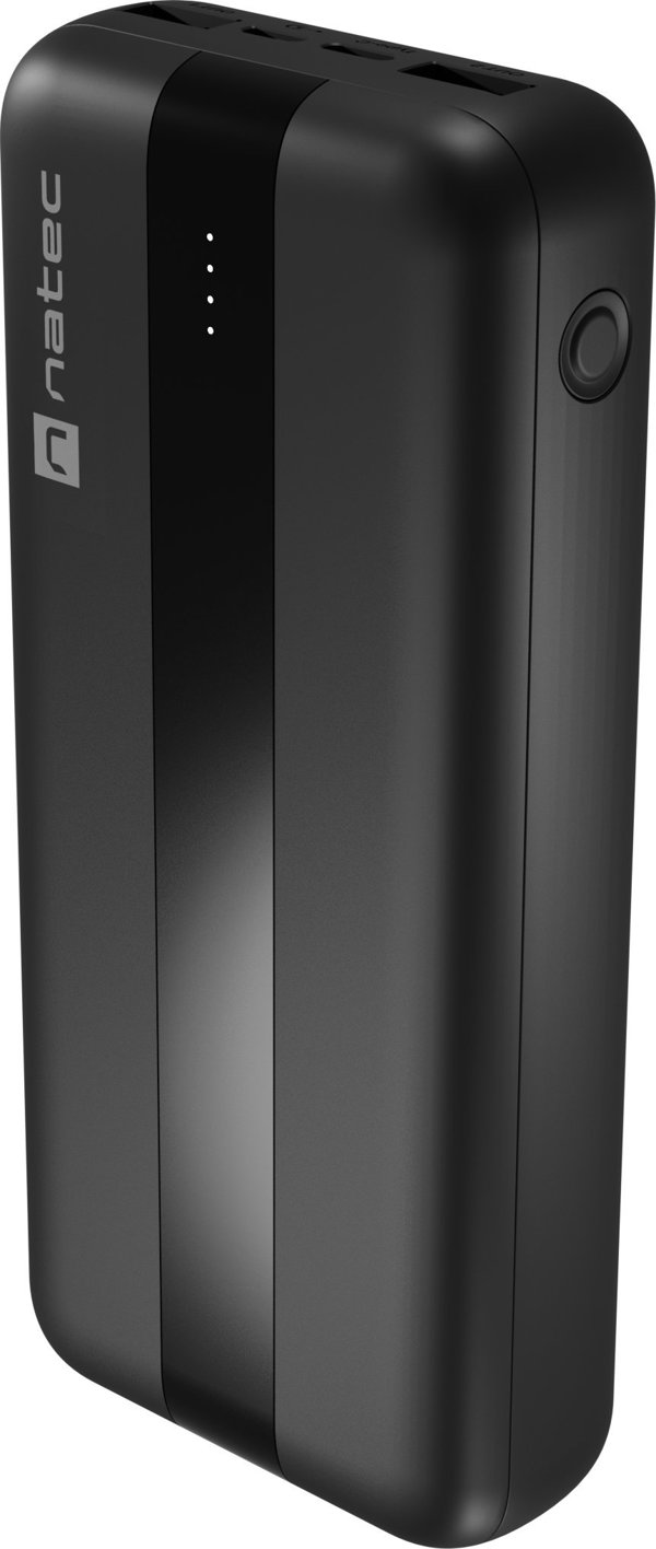 Natec Trevi Powerbank 20000mAh, Φορητός Φορτιστής με Πολλαπλές Θύρες, Μαύρο