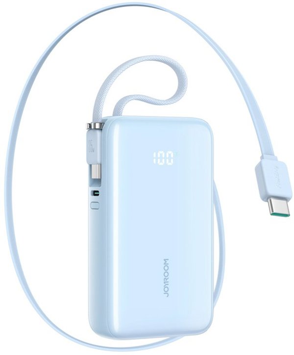 Powerbank Joyroom JR-PR2L 10000mAh 35W με ενσωματωμένο καλώδιο USB-C και καλώδιο USB-C μπλε