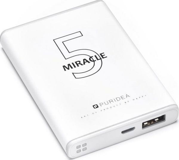 Powerbank Puridea S12 5000mAh Φορητός Φορτιστής - Λευκό