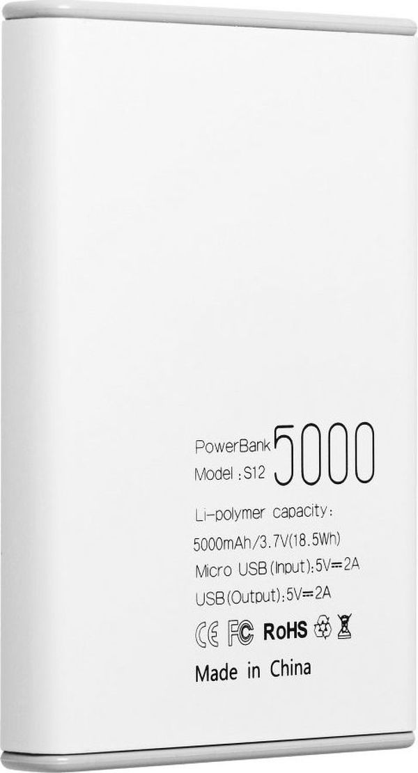 Powerbank Puridea S12 5000mAh Φορητός Φορτιστής - Λευκό