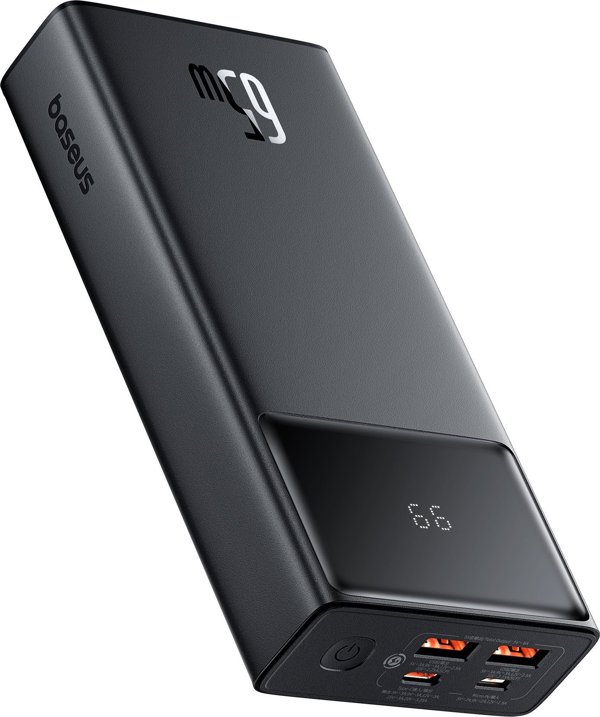 Powerbank Baseus OS-Baseus Star-Lord Digital Display Fast Charging Power Bank 20000mAh 65W Cluster Black（With Simple Series Charging Cable USB to Type-C 3A 0.3m Black）
