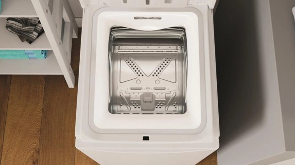Πλυντήριο Ρούχων Indesit BTW S60400 PL/N, 6kg, 1000 Στροφές, Άνω Φόρτωση, Λευκό