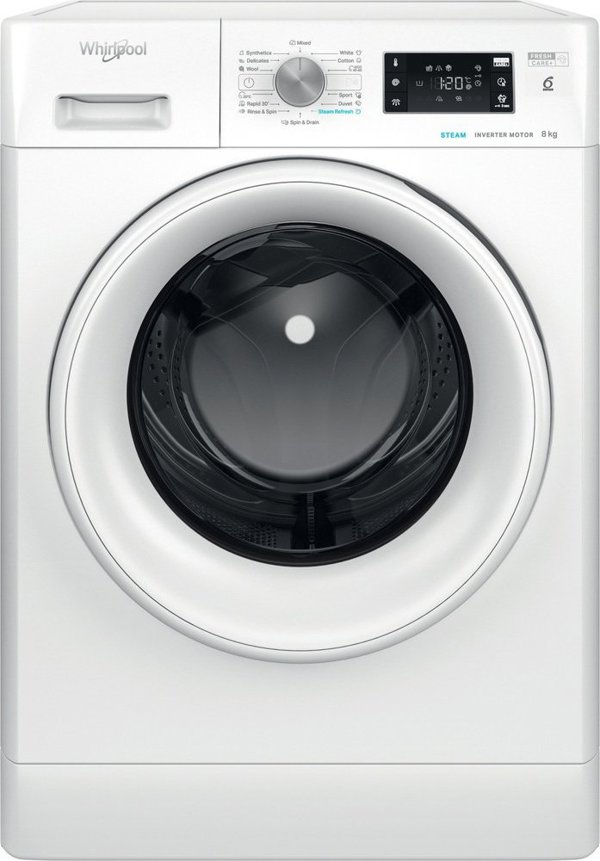 Πλυντήριο Ρούχων Whirlpool FFB 8258 WV EE, 8kg, Τεχνολογία 6ης Αίσθησης, Λευκό