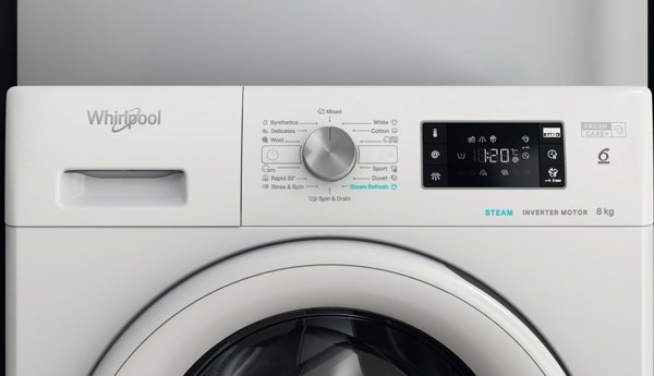 Πλυντήριο Ρούχων Whirlpool FFB 8258 WV EE, 8kg, Τεχνολογία 6ης Αίσθησης, Λευκό