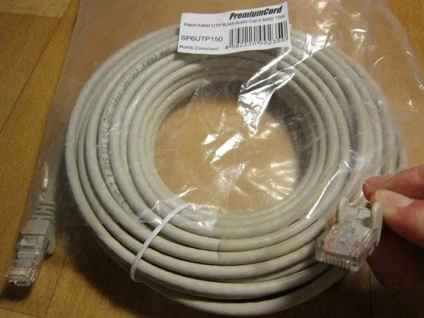 Καλώδιο Δικτύου PremiumCord UTP CAT6 RJ45-RJ45 15m Γκρι