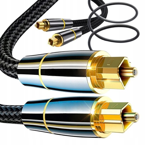 PremiumCord optický audio kabel Toslink, OD:7mm, Gold-metal design + Nylon, 0.5m
