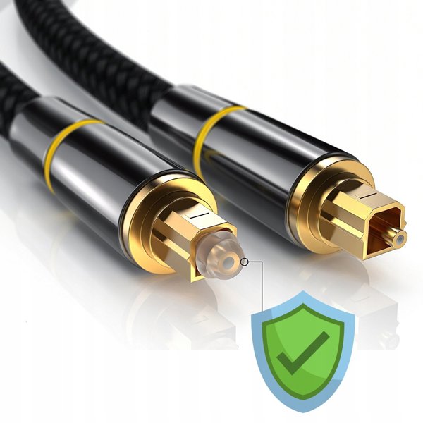 PremiumCord optický audio kabel Toslink, OD:7mm, Gold-metal design + Nylon, 0.5m
