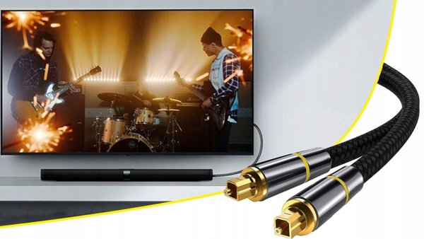 PremiumCord optický audio kabel Toslink, OD:7mm, Gold-metal design + Nylon, 0.5m