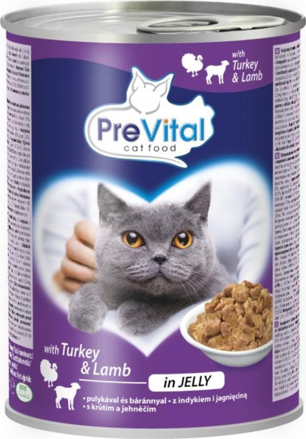PREVITAL - Με αρνί και γαλοπούλα σε ζελέ - Πλήρης τροφή για ενήλικες γάτες - 0.415g
