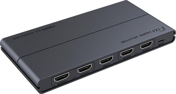 PremiumCord HDMI 2.0 Splitter 1 σε 4, 4K/60Hz, Full HD, 3D, HDR, Μαύρο