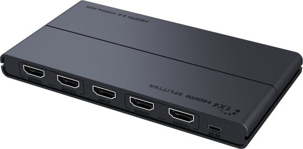 PremiumCord HDMI 2.0 Splitter 1 σε 4, 4K/60Hz, Full HD, 3D, HDR, Μαύρο