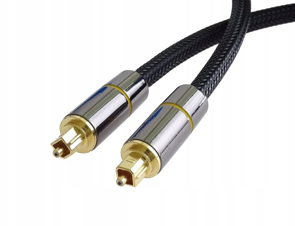 PremiumCord optický audio kabel Toslink, OD:7mm, Gold-metal design + Nylon, 1m