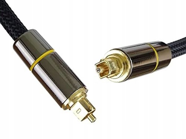 PremiumCord optický audio kabel Toslink, OD:7mm, Gold-metal design + Nylon, 1m