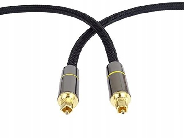PremiumCord optický audio kabel Toslink, OD:7mm, Gold-metal design + Nylon, 1m