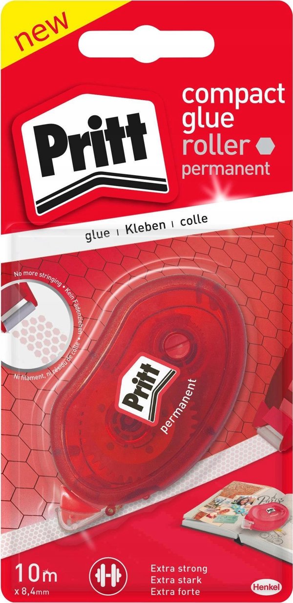 Pritt Compact Kleberoller Διορθωτική Ταινία Κόλλας, Μόνιμης Επικόλλησης, 8.4mm x 10m