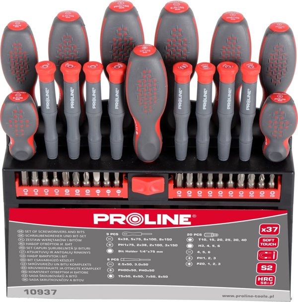 Pro-Line Σετ Κατσαβιδιών και Μύτες, 37 τεμάχια, S2, Soft Touch, Proline