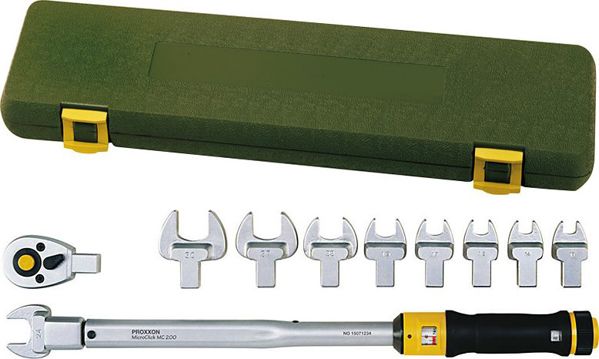 Proxxon Κλειδί Ροπής MicroClick MC 200-Multi, 40-200 Nm, με 10 Εναλλάξιμες Κεφαλές (23342)