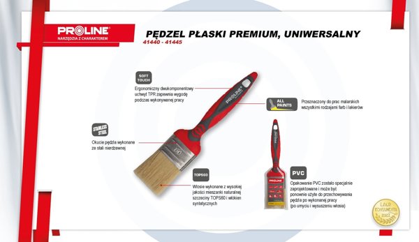 Pro-Line Pedzel plaski premium 30mm raczka 2k-tpr