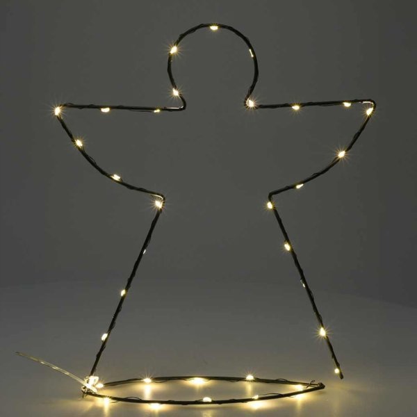 Απλή συρμάτινη φιγούρα με διακόσμηση LED, 34 cm