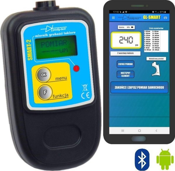 Prodig-tech Μετρητής Πάχους Βαφής Αυτοκινήτου GL-SMART-2, Ψηφιακός Ελεγκτής Χρώματος