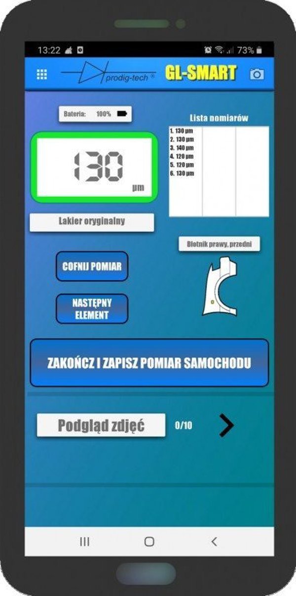 Prodig-tech Μετρητής Πάχους Βαφής Αυτοκινήτου GL-SMART-2, Ψηφιακός Ελεγκτής Χρώματος