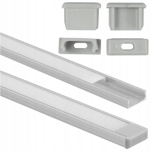 Eco Light Profil LED NO2, Νατυντο, 2m, Ανοδιωμένο Αλουμίνιο με Γαλακτερό Κάλυμμα, EC20591