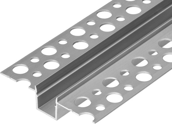 Profil aluminiowy do tasme LED, 2000 x 55 x 13 mm, wpuszczany w karton gips, srebrny