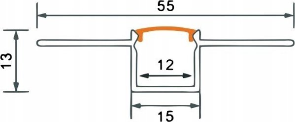 Προφίλ GP02 χωνευτό λευκό + γαλακτερό κάλυμμα 2m
