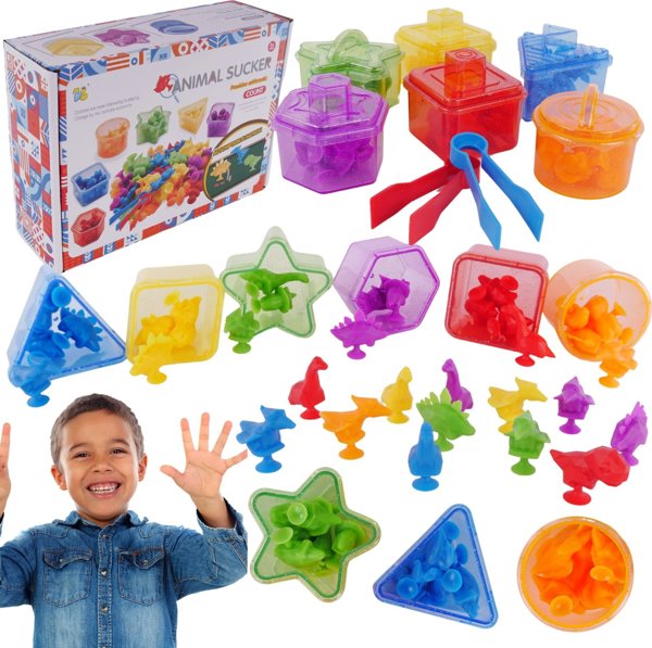 ProNice Duzy Zestaw Edukacyjny Nauka Liczenia Kolorow Gra Montessori Dinozaury