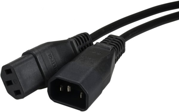 Przedluzacz 230V IEC320 C14/ C13 0,5m czarny