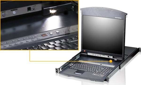 Aten KVM Switch KL1508AM με TFT οθόνη 43 εκ., VGA, PS/2-USB μέσω Cat 5, 8 θύρες