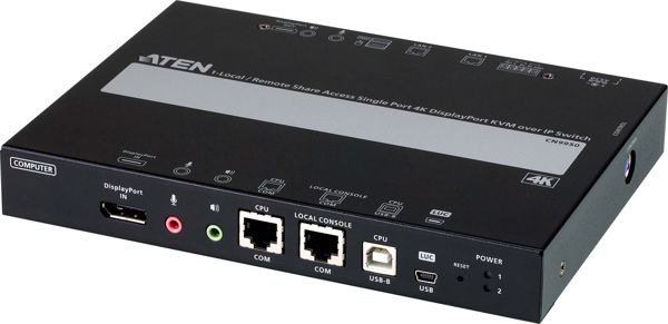 Aten CN9950 KVM Switch Zdalny Dostęp IP Single Port 4K DisplayPort - HDMI