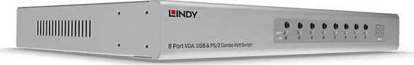 Lindy 39526 Διακόπτης KVM ασημί με δυνατότητα τοποθέτησης σε ράφι