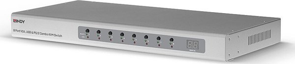 Lindy 39526 Διακόπτης KVM ασημί με δυνατότητα τοποθέτησης σε ράφι