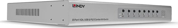 Lindy 39526 Διακόπτης KVM ασημί με δυνατότητα τοποθέτησης σε ράφι