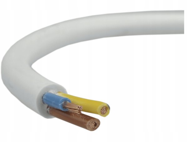 Καλώδιο οικιακής εγκατάστασης OMY zo 3x1,5mm2 300/300V λευκό σε καρούλι 100m