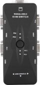 Pawonik KVM Switch VGA 4x1 με 3 Θύρες USB Hub, Χειροκίνητος Διακόπτης για 4 Υπολογιστές