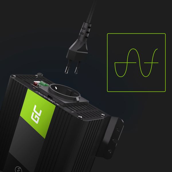 Μετατροπέας Τάσης Green Cell PRO 12V σε 230V, 500W/1000W, Καθαρό Ημίτονο