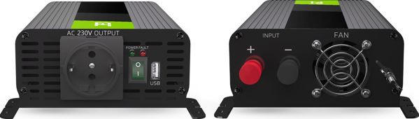 Μετατροπέας Τάσης Green Cell PRO 12V σε 230V, 500W/1000W, Καθαρό Ημίτονο
