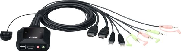 Aten CS22H 2-Port USB 4K HDMI Cable KVM Switch – Διακόπτης Υπολογιστή με Υποστήριξη 4K DCI & Audio