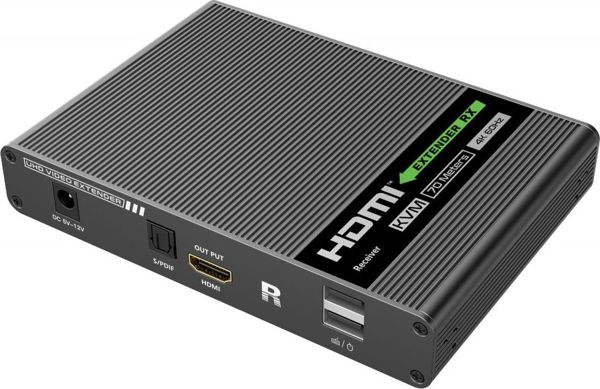 Techly IDATA HDMI-KVM67 KVM Extender HDMI & USB έως 70m, 4K 60Hz, με HDMI Loop-Out, μέσω Cat6A/7
