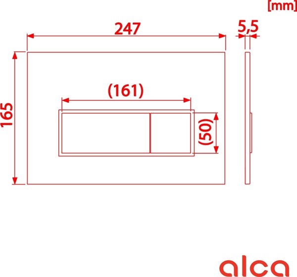 Πλήκτρο καζανάκι M570 / ALCA / THIN / Λευκό γυαλιστερό