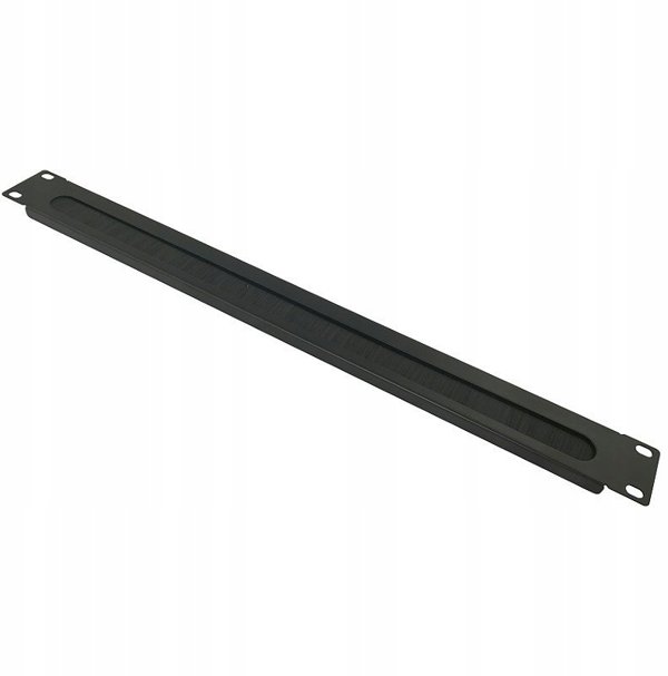 Przepust szczotkowy 1U 19" rack czarny