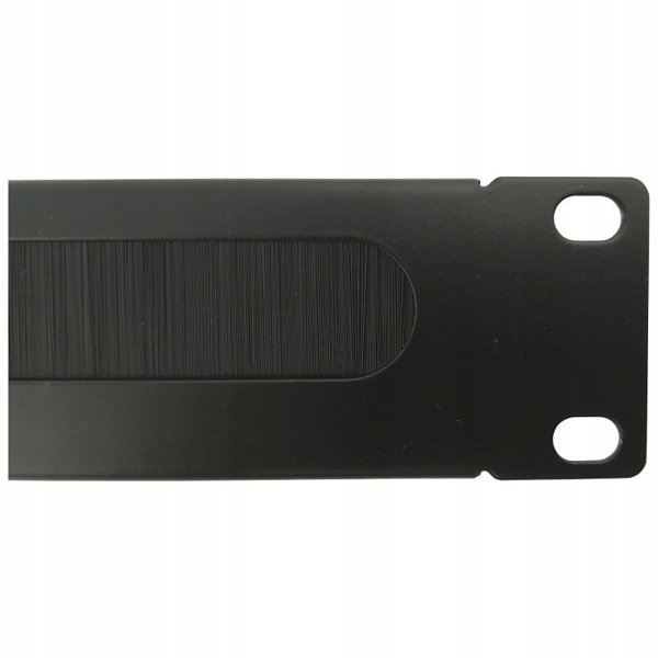 Przepust szczotkowy 1U 19" rack czarny
