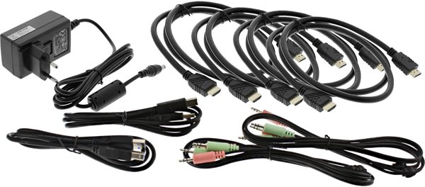 Inline KVM Desktop Switch, 2-port, Dual Monitor, HDMI 2.0, 4K, USB 3.0, Audio