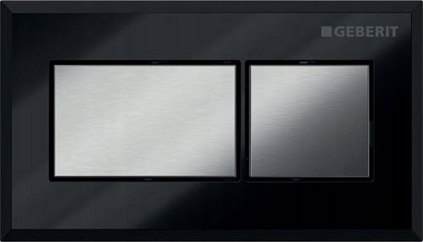 Geberit Sigma Πνευματικό Κουμπί Εκκίνησης WC, Διπλής Λειτουργίας, 12cm, Μαύρο, DLP.G.116.051.KV.1