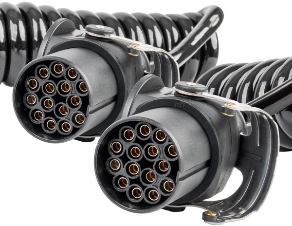 Przewod spiralny naczepy tir 2x 15 pin 5m 24v amio-04382